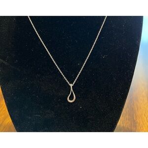 Tiffany Open Teardrop Sterling Silver Necklace